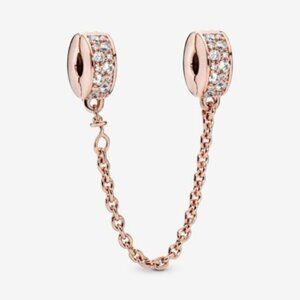 Pandora Clear Pav?? Safety Chain Clip Charm